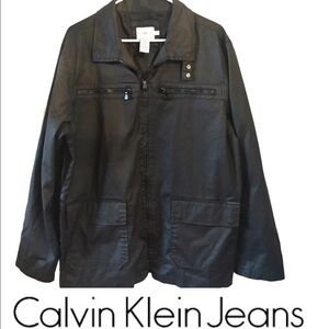 CALVIN KLEIN Men's Military Coated Cotton Casual 100% Cotton Jacket